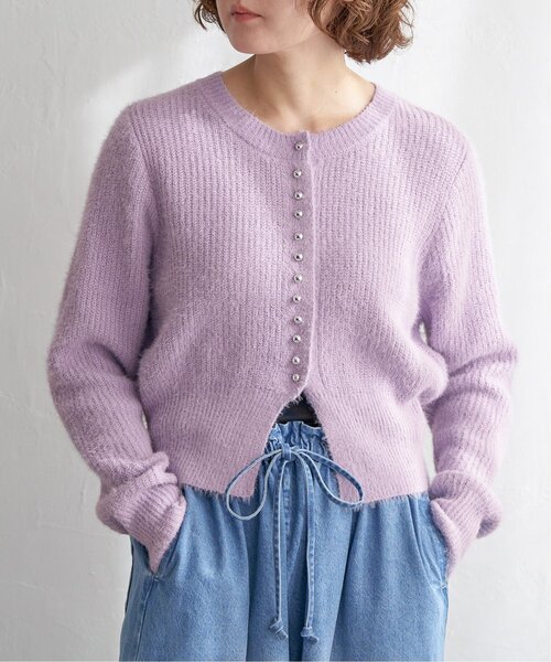 notch.（ノッチ）の「ミニフェザークルーネックカーデ（カーディガン/ボレロ・レディース・チャコール/ライトパープル/ブルー・M）」の3枚目の写真