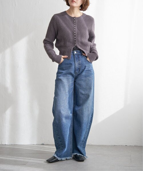 notch.（ノッチ）の「ミニフェザークルーネックカーデ（カーディガン/ボレロ・レディース・チャコール/ライトパープル/ブルー・M）」の5枚目の写真