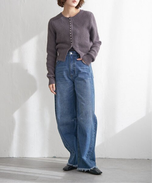 notch.（ノッチ）の「ミニフェザークルーネックカーデ（カーディガン/ボレロ・レディース・チャコール/ライトパープル/ブルー・M）」の6枚目の写真