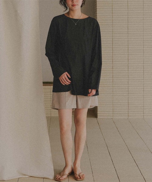 titivate（ティティベイト）の「前後2wayペプラムデザイントップス/ラッシュガード（ラッシュガード・レディース・オフホワイト/ライトベージュ/グレイッシュベージュ/ブラック・LL/L/M/S）」の18枚目の写真