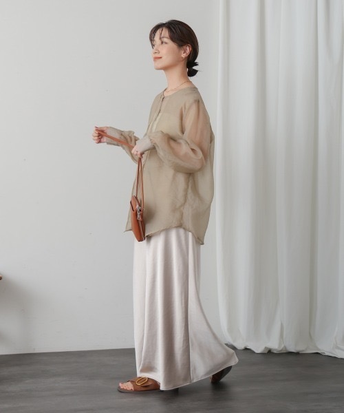 Bou Jeloud（ブージュルード）の「オーガンジーシアーレイヤードブラウス（シャツ/ブラウス・レディース・ブラック/ブラウン/ベージュ・38）」の9枚目の写真