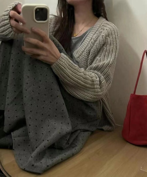 PIN(ピン)の「フロッキーハートフレアSK(スカート・レディース・グレー/ブラック・L/M)」の15枚目の写真