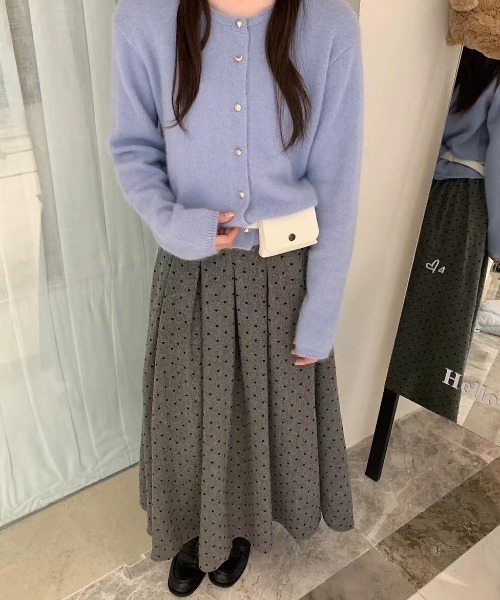 PIN(ピン)の「フロッキーハートフレアSK(スカート・レディース・グレー/ブラック・L/M)」の16枚目の写真