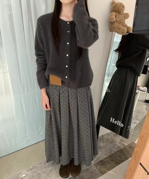 PIN(ピン)の「フロッキーハートフレアSK(スカート・レディース・グレー/ブラック・L/M)」の13枚目の写真