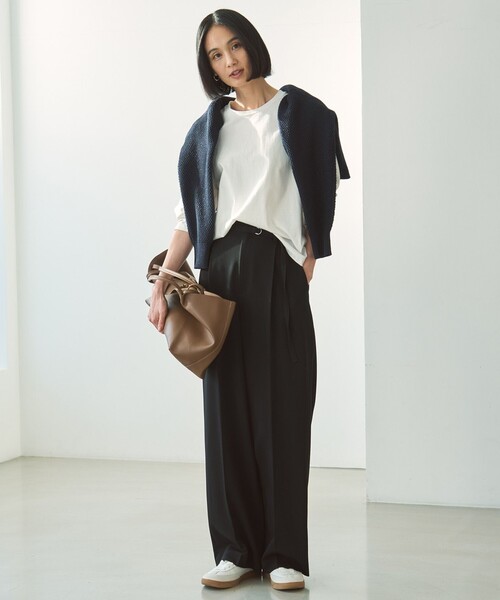 UNFILO（アンフィーロ）の「イージーチノ ベルト付きパンツ（その他パンツ・レディース・ベージュ系/ホワイト系/ブラック系・MEDIUM/SMALL/X-SMALL/LARGE）」の9枚目の写真