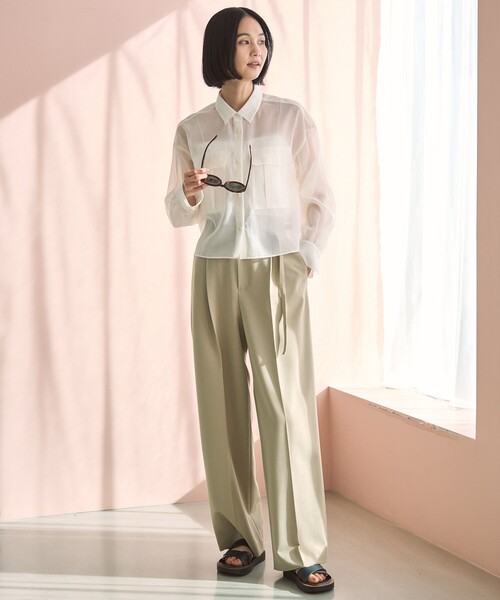 UNFILO（アンフィーロ）の「イージーチノ ベルト付きパンツ（その他パンツ・レディース・ベージュ系/ホワイト系/ブラック系・MEDIUM/SMALL/X-SMALL/LARGE）」の14枚目の写真