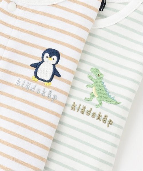 kladskap（クレードスコープ）の「お尻アニマルボーダー長袖2wayオール（ロンパース・キッズ・ピンク/ライトベージュ/マスタード/黄緑系/ライトグレー・50-70cm）」の16枚目の写真