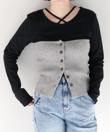 cepo（セポ）の「マルチウェイリボンニットビスチェ（ベスト）」