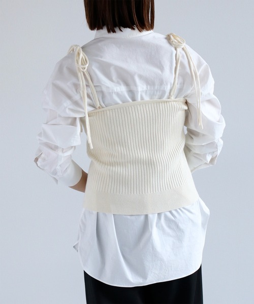 cepo(セポ)の「マルチウェイリボンニットビスチェ(ベスト・レディース・イエロー/オフホワイト/グレー・M)」の21枚目の写真