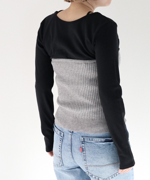 cepo(セポ)の「マルチウェイリボンニットビスチェ(ベスト・レディース・イエロー/オフホワイト/グレー・M)」の11枚目の写真