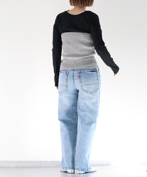 cepo(セポ)の「マルチウェイリボンニットビスチェ(ベスト・レディース・イエロー/オフホワイト/グレー・M)」の15枚目の写真