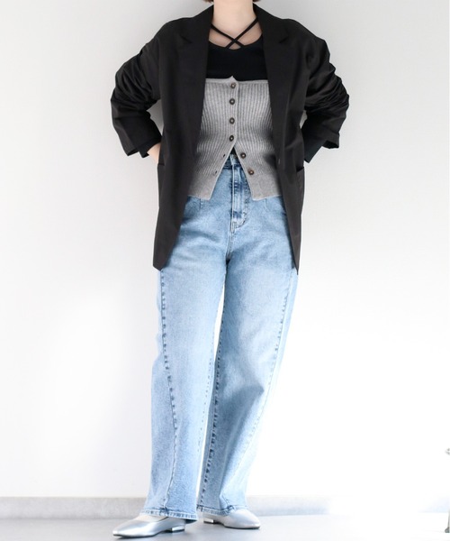 cepo(セポ)の「マルチウェイリボンニットビスチェ(ベスト・レディース・イエロー/オフホワイト/グレー・M)」の18枚目の写真