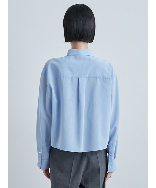 MIESROHE（ミースロエ）の「シアークロップドシャツ（シャツ/ブラウス・レディース・ホワイト/ライトベージュ/ライトブルー・FREE）」の12枚目の写真