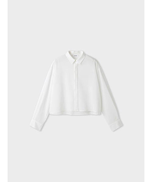 MIESROHE（ミースロエ）の「シアークロップドシャツ（シャツ/ブラウス・レディース・ホワイト/ライトベージュ/ライトブルー・FREE）」の6枚目の写真