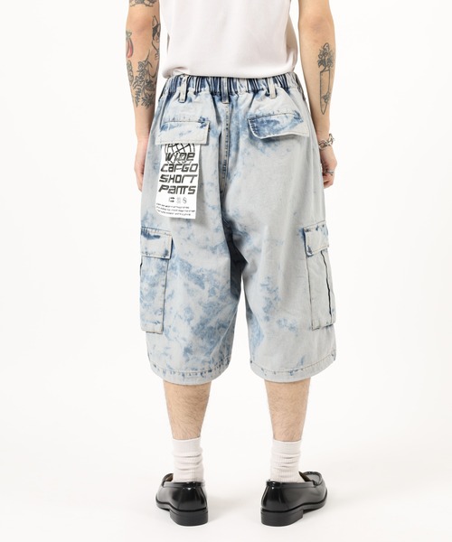 Jungle Storm(ジャングルストーム)の「Hard Chemical Blue Cargo Shorts / ハードケミカルブルーチ加工カーゴショーツ unisex(カーゴパンツ・メンズ・サックスブルー/グレー・M/L)」の14枚目の写真