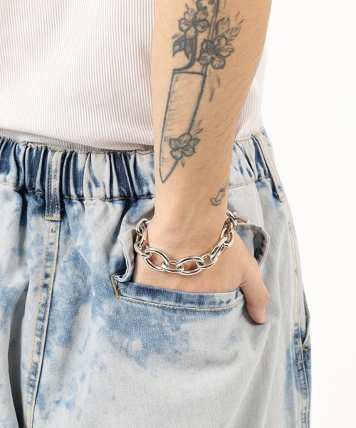 Jungle Storm(ジャングルストーム)の「Hard Chemical Blue Cargo Shorts / ハードケミカルブルーチ加工カーゴショーツ unisex(カーゴパンツ・メンズ・サックスブルー/グレー・M/L)」の20枚目の写真