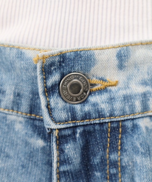 Jungle Storm(ジャングルストーム)の「Hard Chemical Blue Cargo Shorts / ハードケミカルブルーチ加工カーゴショーツ unisex(カーゴパンツ・メンズ・サックスブルー/グレー・M/L)」の15枚目の写真