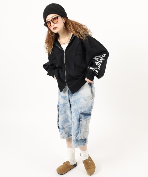 Jungle Storm(ジャングルストーム)の「Hard Chemical Blue Cargo Shorts / ハードケミカルブルーチ加工カーゴショーツ unisex(カーゴパンツ・メンズ・サックスブルー/グレー・M/L)」の10枚目の写真