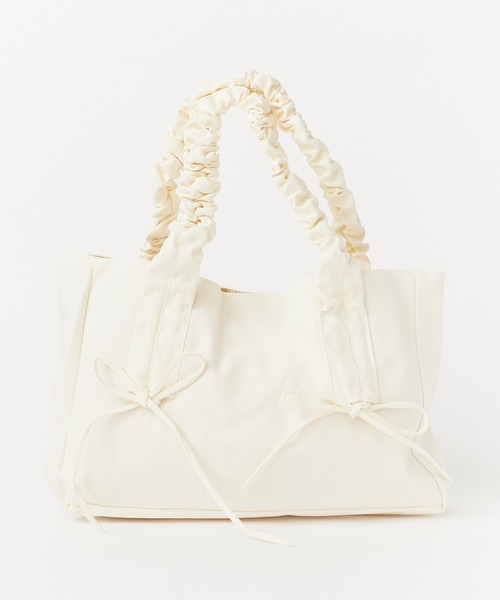 ROOPTOKYO（ループトウキョウ）の「ギャザーハンドル リボンスクエアトートバッグ（トートバッグ・レディース・ピンク/アイボリー/ブラック/チャコールグレー・FREE）」の17枚目の写真