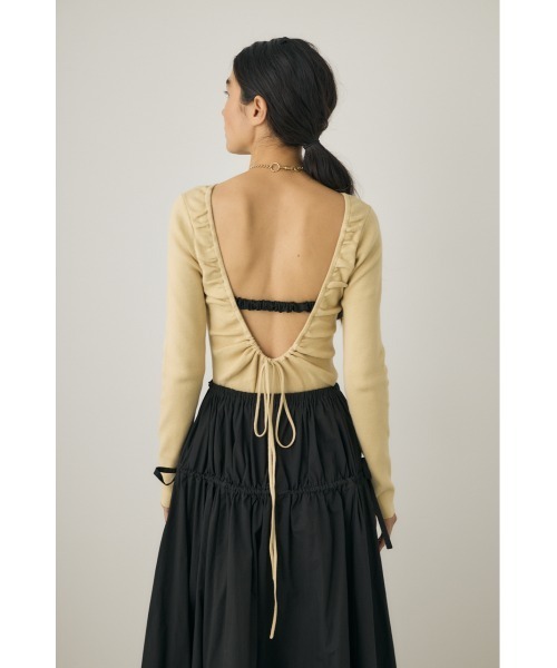 M_(エムアンダーバー)の「【M_】KNIT ボディースーツ(Tシャツ/カットソー・レディース・ベージュ/ブラック/カーキ・FREE)」の16枚目の写真