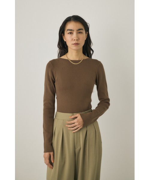 M_(エムアンダーバー)の「【M_】KNIT ボディースーツ(Tシャツ/カットソー・レディース・ベージュ/ブラック/カーキ・FREE)」の5枚目の写真