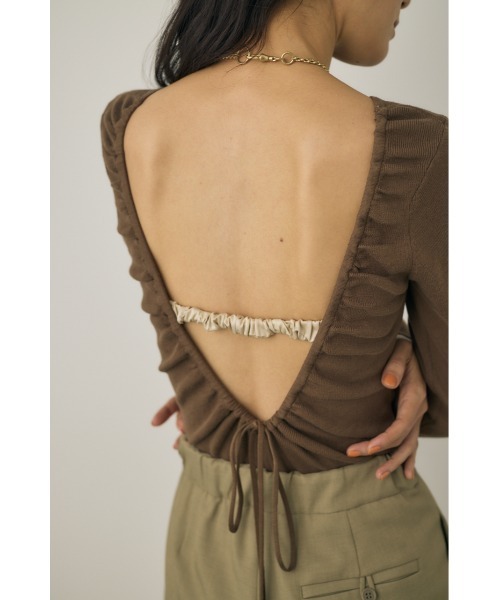 M_(エムアンダーバー)の「【M_】KNIT ボディースーツ(Tシャツ/カットソー・レディース・ベージュ/ブラック/カーキ・FREE)」の7枚目の写真