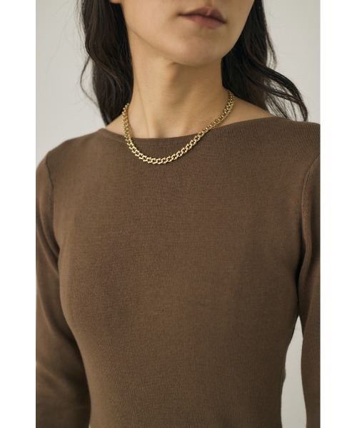tシャツ 「M_」KNIT ボディスーツ レディース M_（エムアンダーバー）の「【M_】KNIT ボディスーツ（Tシャツ
