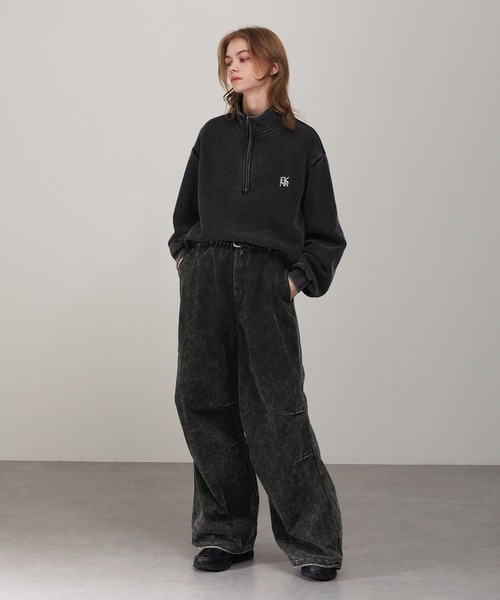 EMMA CLOTHES（エマクローズ）の「ヴィンテージケミカルウォッシュ ドロストワイドイージーパンツ（チノパンツ・メンズ・ブラウン/ブラック・S/M/L）」の19枚目の写真