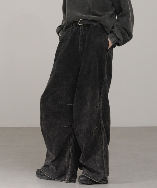 EMMA CLOTHES（エマクローズ）の「ヴィンテージケミカルウォッシュ ドロストワイドイージーパンツ（チノパンツ・メンズ・ブラウン/ブラック・S/M/L）」の16枚目の写真