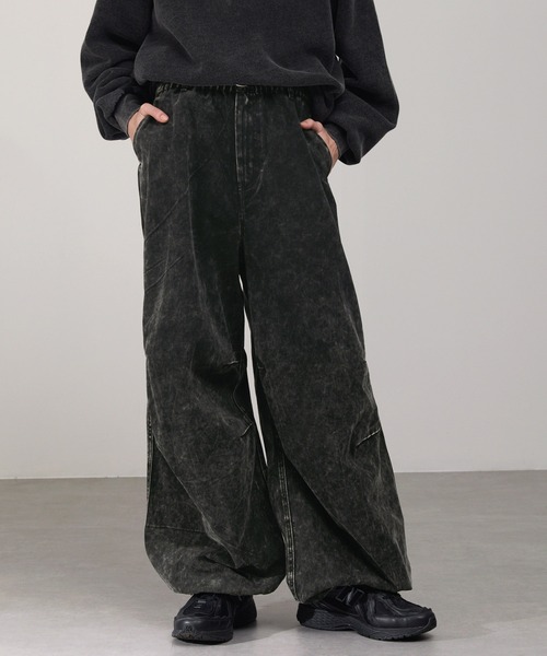 EMMA CLOTHES（エマクローズ）の「ヴィンテージケミカルウォッシュ ドロストワイドイージーパンツ（チノパンツ・メンズ・ブラウン/ブラック・S/M/L）」の22枚目の写真