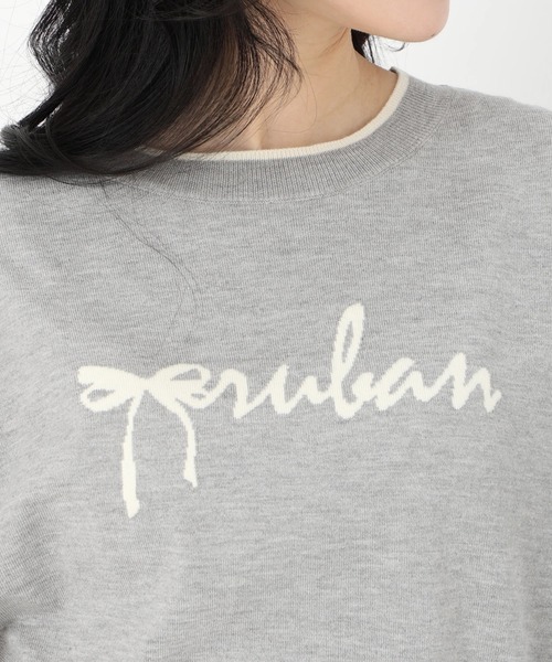 UNIVERVAL MUSE（ユニバーバル ミューズ）の「ｒｕｂａｎロゴジャガードニット　ニット・セーター（ニット/セーター・レディース・グレー/ホワイト系その他・2）」の6枚目の写真