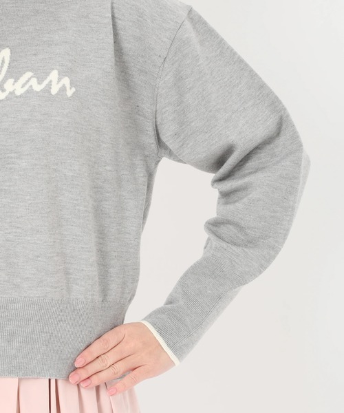 UNIVERVAL MUSE（ユニバーバル ミューズ）の「ｒｕｂａｎロゴジャガードニット　ニット・セーター（ニット/セーター・レディース・グレー/ホワイト系その他・2）」の8枚目の写真