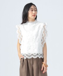 美品！ ブラミンク サイズ38 レースハイネックプルオーバー BLAMINK - 美品！ブラミンク サイズ38 レースハイネックプル