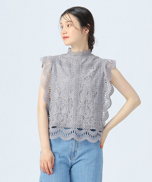 tシャツ マルチレース ハイネック プルオーバー レディース BEAMS HEART tシャツ マルチレース ハイネック プルオーバー
