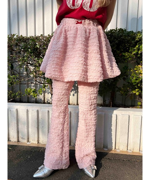 WC（ダブル シー）の「【EC限定カラーあり★】クリンクルフレアパンツ（その他パンツ・レディース・ピンク/ブラック/サックスブルー・FREE）」の3枚目の写真