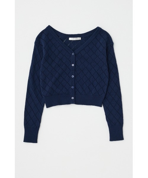 MOUSSY（マウジー）の「EYELET ニット カーディガン（カーディガン/ボレロ・レディース・オフホワイト/レッド/ダークネイビー・FREE）」の7枚目の写真