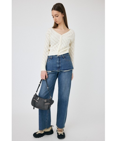 MOUSSY（マウジー）の「EYELET ニット カーディガン（カーディガン/ボレロ・レディース・オフホワイト/レッド/ダークネイビー・FREE）」の10枚目の写真