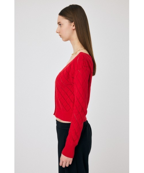 MOUSSY（マウジー）の「EYELET ニット カーディガン（カーディガン/ボレロ・レディース・オフホワイト/レッド/ダークネイビー・FREE）」の21枚目の写真