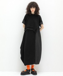 アシンメトリータフタコンビネーションワンピース
