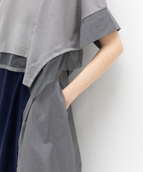 AULA AILA（アウラアイラ）の「アシンメトリータフタコンビネーションワンピース（ワンピース・レディース・グレー/ブラック/オフホワイト・0）」の13枚目の写真
