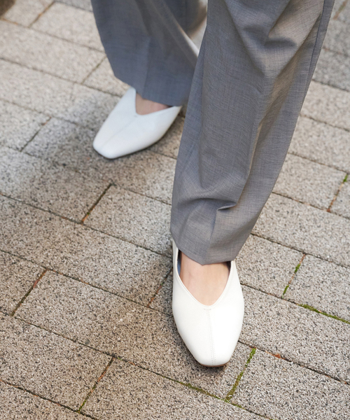 B.C STOCK（ベーセーストック）の「スクエアスリッポンバレエシューズ（バレエシューズ・レディース・ブラック/ブルー/ベージュ/ホワイト・LARGE/MEDIUM/SMALL）」の2枚目の写真