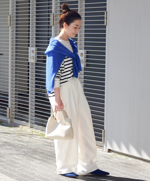 B.C STOCK（ベーセーストック）の「スクエアスリッポンバレエシューズ（バレエシューズ・レディース・ブラック/ブルー/ベージュ/ホワイト・LARGE/MEDIUM/SMALL）」の13枚目の写真