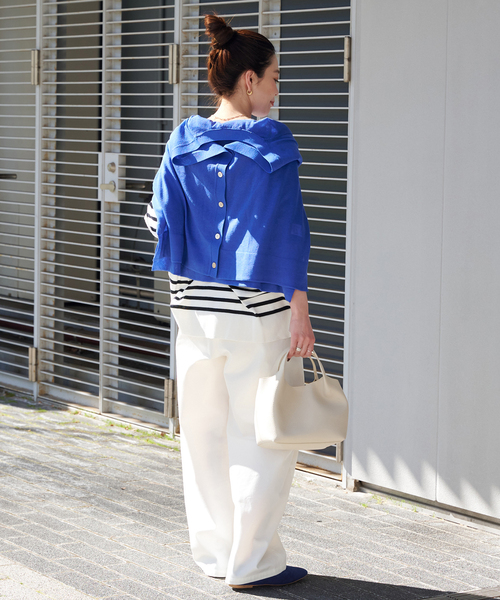 B.C STOCK（ベーセーストック）の「スクエアスリッポンバレエシューズ（バレエシューズ・レディース・ブラック/ブルー/ベージュ/ホワイト・LARGE/MEDIUM/SMALL）」の14枚目の写真