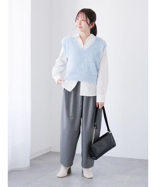 Te chichi TERRASSE(テチチテラス)の「ジップアップシャツ《2025spring catalog item》(シャツ/ブラウス・レディース・オフホワイト/サックスブルー/ピンク・F)」の4枚目の写真