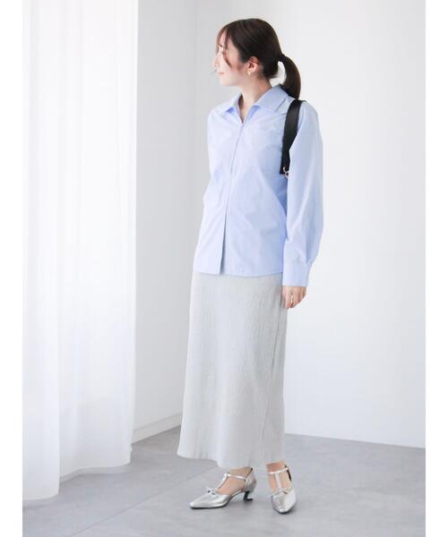 Te chichi TERRASSE(テチチテラス)の「ジップアップシャツ《2025spring catalog item》(シャツ/ブラウス・レディース・オフホワイト/サックスブルー/ピンク・F)」の6枚目の写真