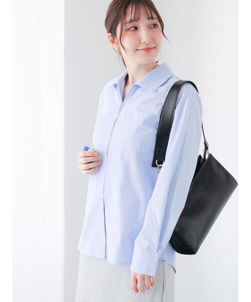 Te chichi TERRASSE(テチチテラス)の「ジップアップシャツ《2025spring catalog item》(シャツ/ブラウス・レディース・オフホワイト/サックスブルー/ピンク・F)」の8枚目の写真