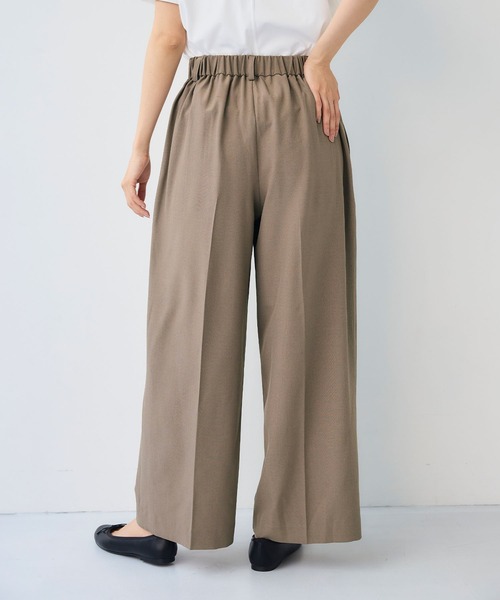 CROSS FUNCTION（クロスファンクション）の「《シワになりにくい》エブ楽 リネンライクセンタープレスイージーワイドパンツ【CF/クロスファンクション】（スラックス・レディース・モカ/チャコールグレー/ブラック/ダークグリーン・LL/L/M）」の7枚目の写真