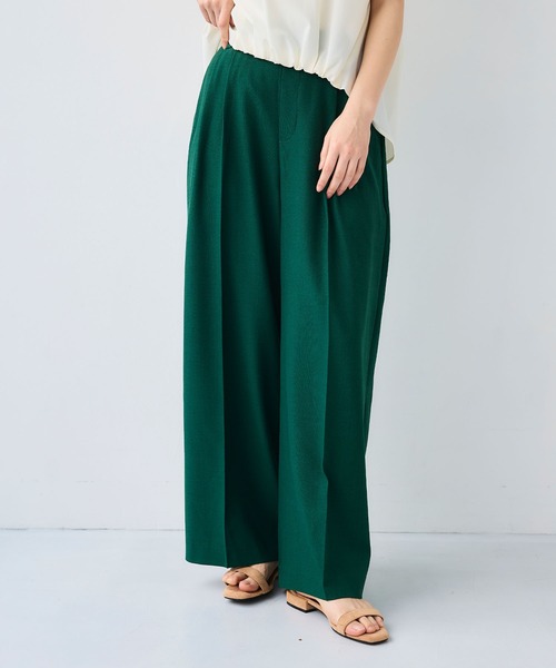 CROSS FUNCTION（クロスファンクション）の「《シワになりにくい》エブ楽 リネンライクセンタープレスイージーワイドパンツ【CF/クロスファンクション】（スラックス・レディース・モカ/チャコールグレー/ブラック/ダークグリーン・LL/L/M）」の19枚目の写真