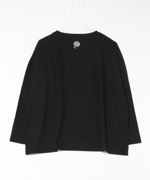 BARNDOOR(バーンドア)の「(BD)【BARNDOOR】チュール フリル フラワー 長袖 Tシャツ(Tシャツ/カットソー・レディース・ホワイト×ブラック/ブラック/オフホワイト・FREE)」の4枚目の写真