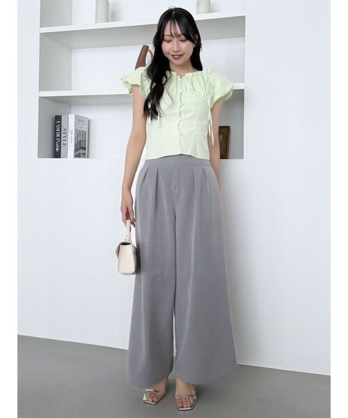 dazzlin（ダズリン）の「2WAYバルーンスリーブギャザーブラウス（シャツ/ブラウス・レディース・グリーン/オフホワイト/その他1/ブルー・FREE）」の7枚目の写真